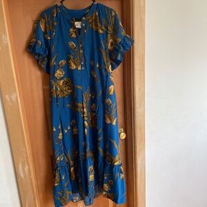 Anthropologie frill sleeve midi dress